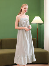 Sexy halter home cotton and linen nightdress pajamas Sai Feel
