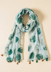 Sheer Tassel Decor Scarf Sai Feel