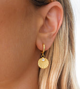 Shell Huggie Hoops