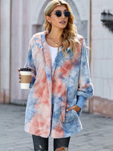 Sherpa Cardigan Camo/Tie Dye Soft Fleece Hoodie Jacket Long Sleeve With Pockets Outwear Sai Feel