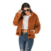 Sherpa Fleece Zipper Up Hoodie Jacket Sai Feel