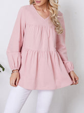 Shirred Waist Lantern Sleeve Blouse Sai Feel