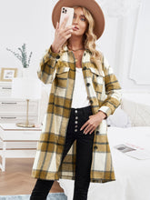 Shirt Collar Button Closure Plaid Coat Sai Feel