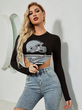 Short Long Sleeve Printed T-shirt Sai Feel