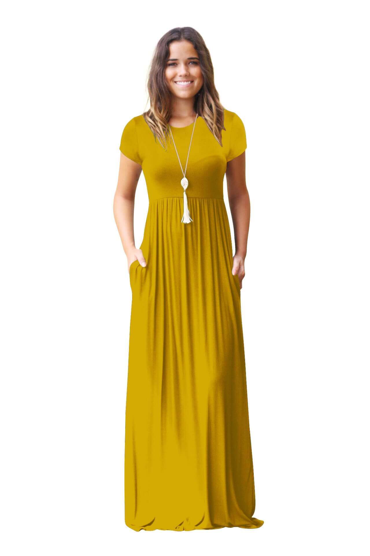 Short-Sleeve Pocket Maxi Dress Sai Feel