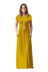 Short-Sleeve Pocket Maxi Dress Sai Feel
