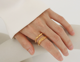 Simple Metal Line Winding Bracelet Niche Normcore Bag Design Sense Twin Open Ring Fashion Sai Feel