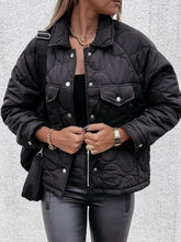 Single Breasted Flap Pockets Quilted Coat Sai Feel