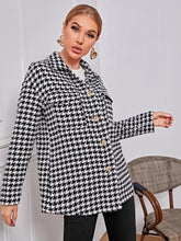 Single Breasted Houndstooth Coat Sai Feel