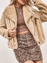 Single-breasted beige long-sleeved suit plush jacket Sai Feel