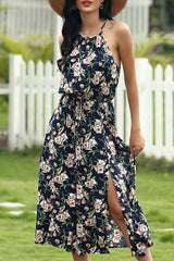 Sleeveless Mid-Calf Patchwork Pullover Women's Dress Sai Feel