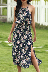 Sleeveless Mid-Calf Patchwork Pullover Women's Dress Sai Feel