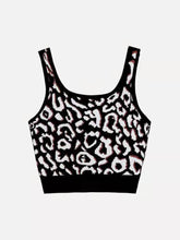 Slim short leopard knitted halter vest Sai Feel