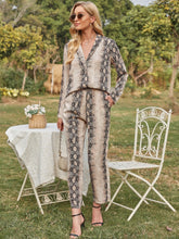 Snake Pattern Gradient Casual Two-piece Suit Sai Feel