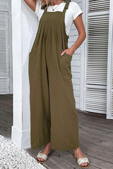 Solid Bandage Spaghetti Strap Straight Jumpsuits Sai Feel