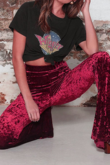 Solid Basic Straight High Waist Wide Leg Solid Color Bottoms Sai Feel