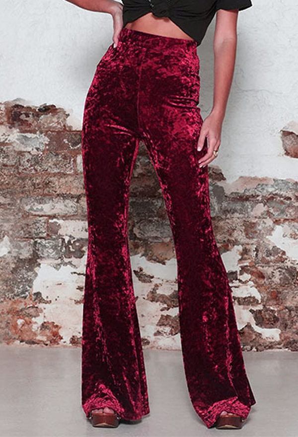 Solid Basic Straight High Waist Wide Leg Solid Color Bottoms Sai Feel