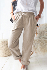 Solid Basic Straight Solid Color Bottoms Sai Feel