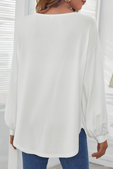 Solid Buckle O Neck Tops Sai Feel