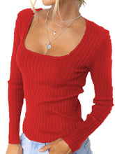 Solid Color Causal Knitted Long Sleeve Shirt Sai Feel