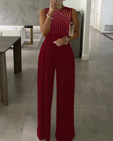 Solid Color Sequin Decoration Jumpsuit Sai Feel