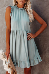 Solid Flounce Half A Turtleneck Cake Skirt Dresses(3 colors) Sai Feel