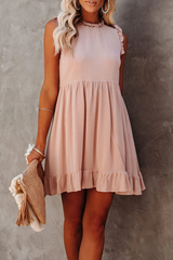 Solid Flounce Half A Turtleneck Cake Skirt Dresses(3 colors) Sai Feel