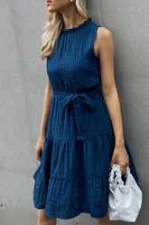 Solid Flounce O Neck Cake Skirt Dresses(3 colors) Sai Feel