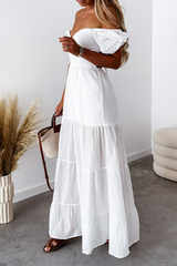 Solid Frenulum Backless Strapless Cake Skirt Dresses(3 colors) Sai Feel