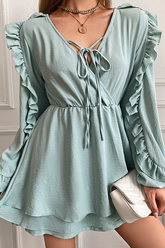 Solid Frenulum Stringy Selvedge V Neck Jumpsuits Sai Feel