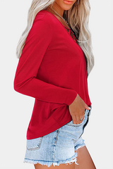 Solid Hollowed Out Split Joint V Neck Tops£¨6 colors£© Sai Feel