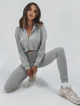 Solid Hoodie & Sweatpants Set Sai Feel