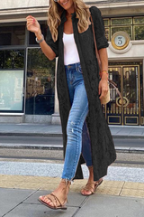 Solid Lace Cardigan Collar Outerwear Sai Feel