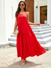 Solid Ruffle Hem Tank Maxi Dress Sai Feel