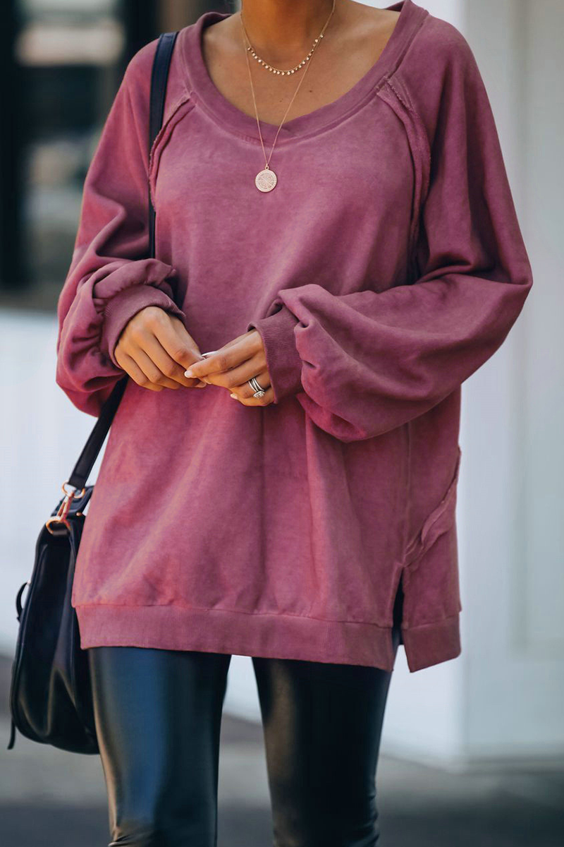 Solid Split Joint Backless O Neck Tops Sai Feel