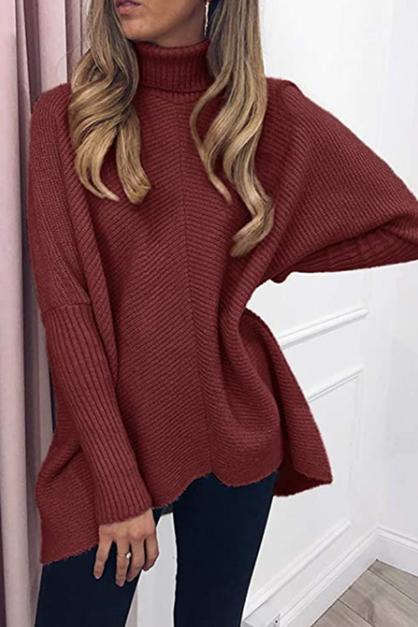 Solid Split Joint Basic Turtleneck Tops Sweater£¨7 colors£© Sai Feel