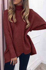 Solid Split Joint Basic Turtleneck Tops Sweater£¨7 colors£© Sai Feel