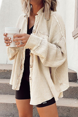 Solid Split Joint Buckle Mandarin Collar Tops(4 colors) Sai Feel