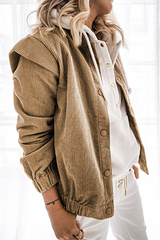 Solid Split Joint Buckle Turndown Collar Outerwear Sai Feel