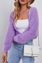 Solid Split Joint Buttons V Neck Outerwear Sai Feel