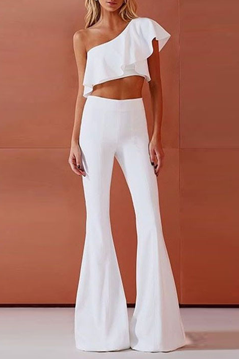 Solid Split Joint Flounce Two Pieces Sai Feel