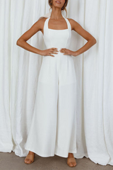 Solid Split Joint Halter Loose Jumpsuits(3 colors) Sai Feel