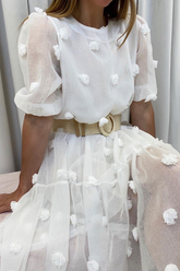 Solid Split Joint O Neck Cake Skirt Dresses Sai Feel