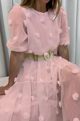 Solid Split Joint O Neck Cake Skirt Dresses Sai Feel