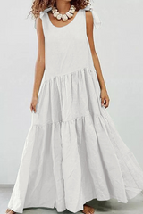 Solid Split Joint O Neck Cake Skirt Dresses(5 colors) Sai Feel