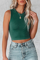 Solid Split Joint O Neck Tops Sai Feel