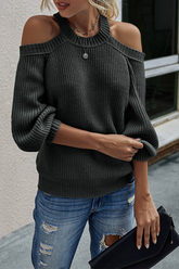 Solid Split Joint O Neck Tops Sai Feel