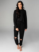 Solid Sweatshirt &Sweatpants Set Sai Feel