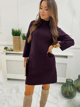 Solid Turtleneck Bodycon Dress Sai Feel