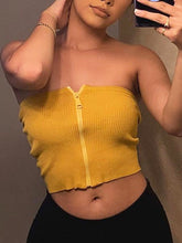 Solid Zip Tube Top Sai Feel